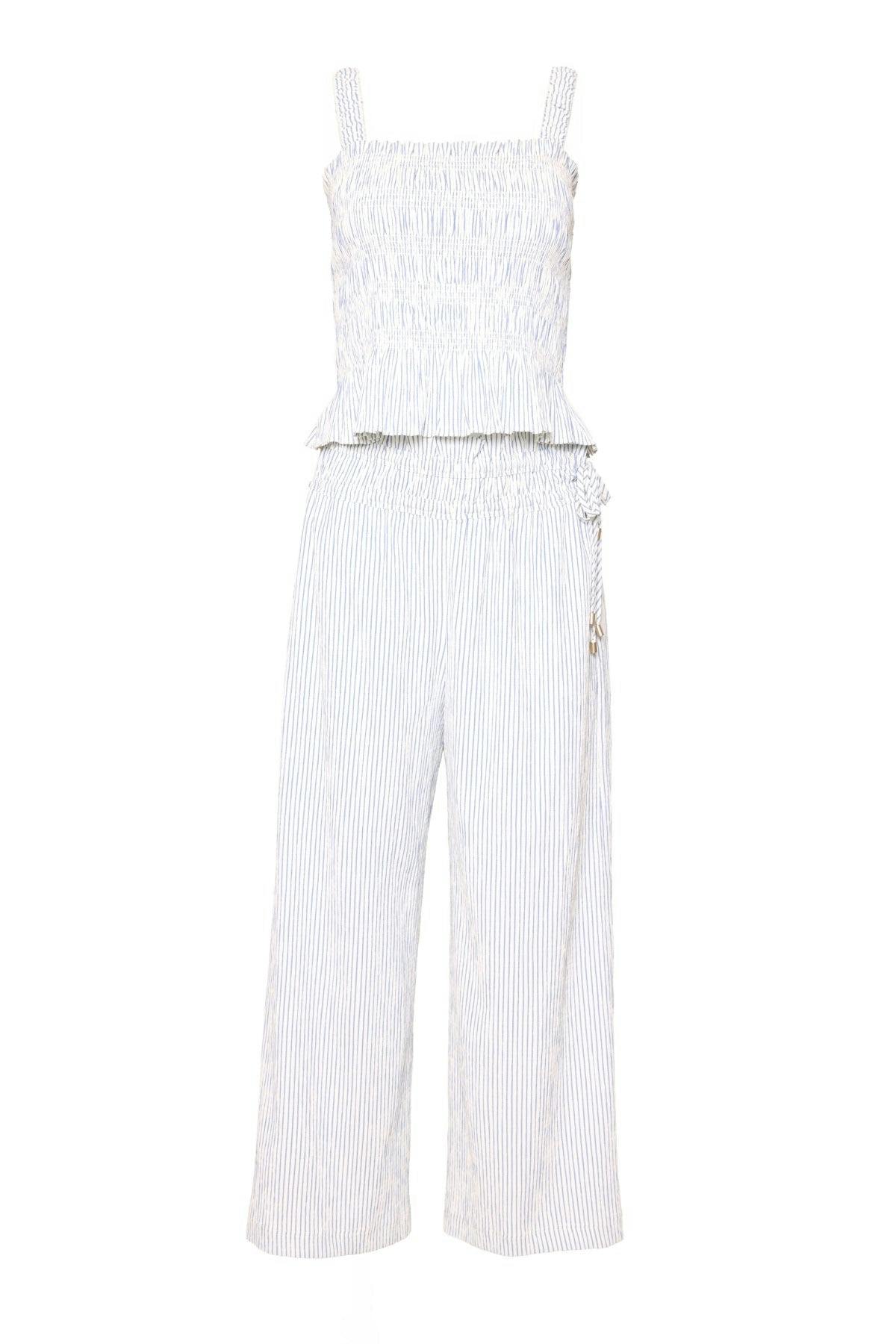 Harley Pants in Blue & White Pinstripe
