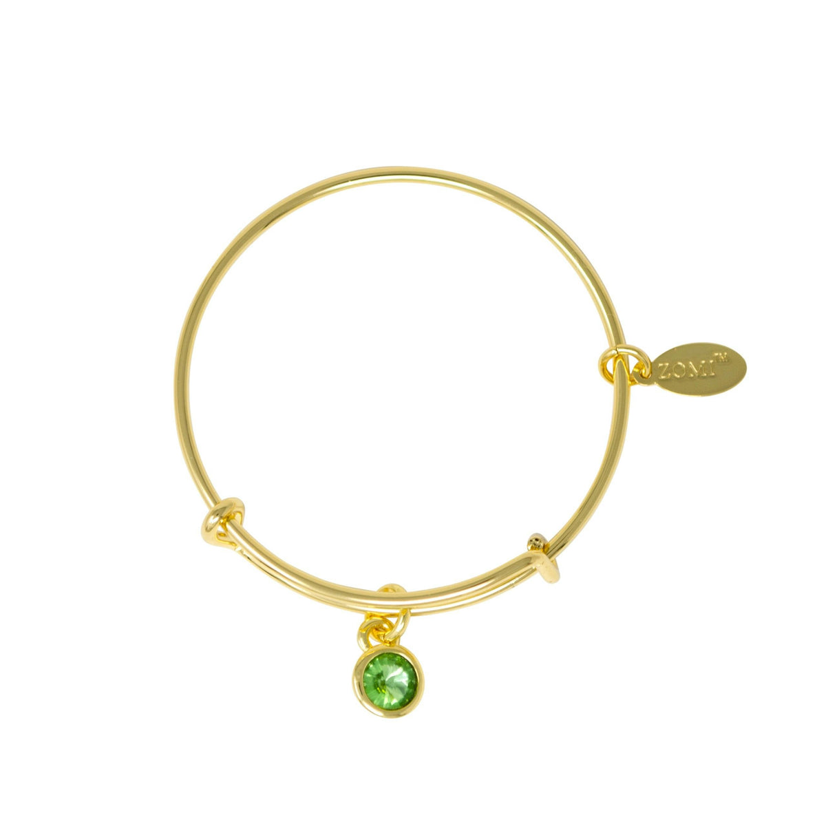 August Birthstone Bangle Bracelet