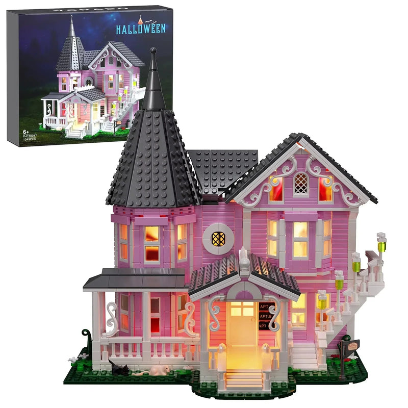 Pink Palace Haunted House LED Building Set