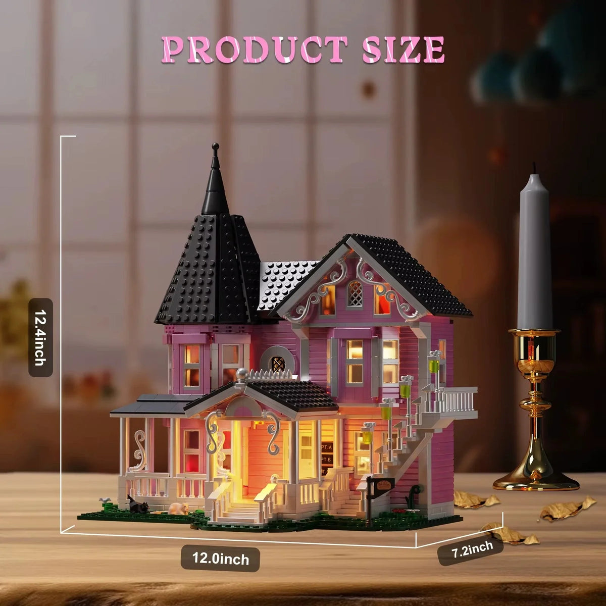 Pink Palace Haunted House LED Building Set