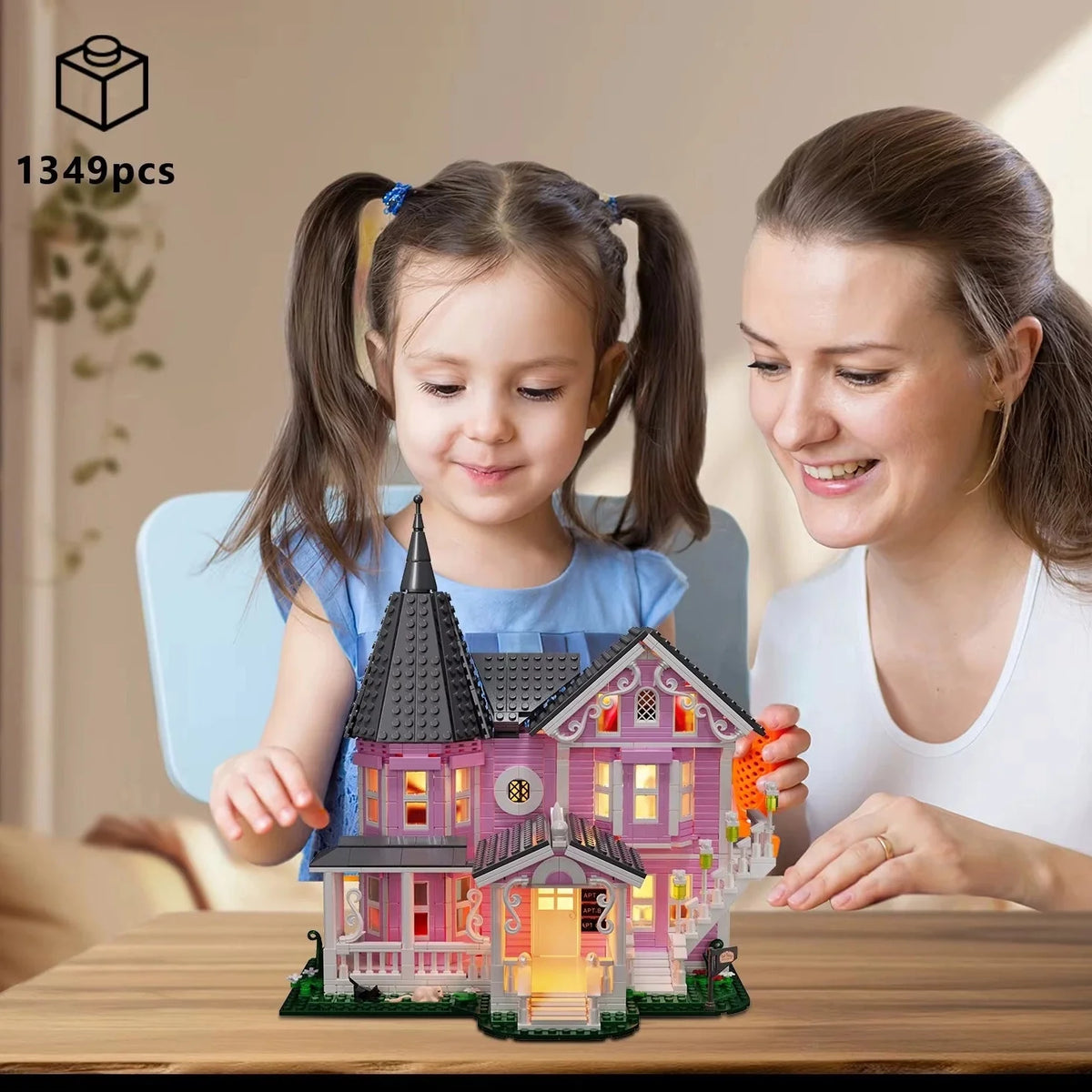 Pink Palace Haunted House LED Building Set