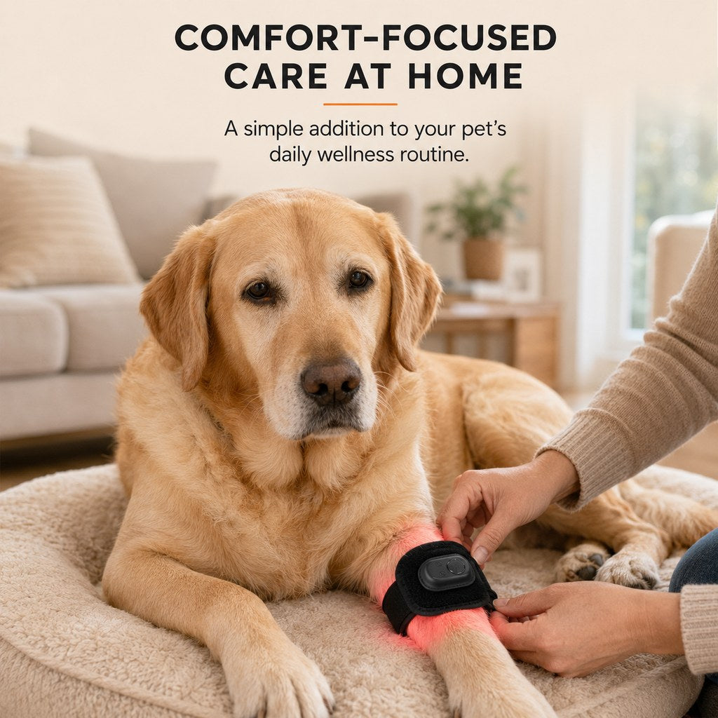 Rechargeable Dog Red & Near-Infrared Leg Wrap – Cord-Free At-Home Care for Senior Dogs & Post-Activity Comfort