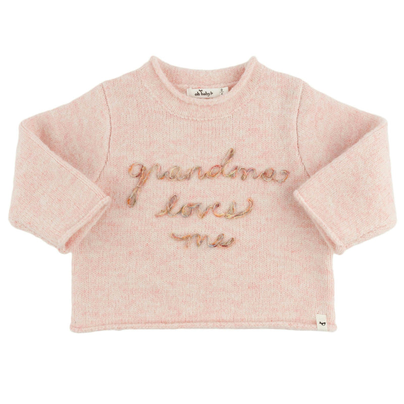 "grandma loves me" Heather Roll-Edge Pullover