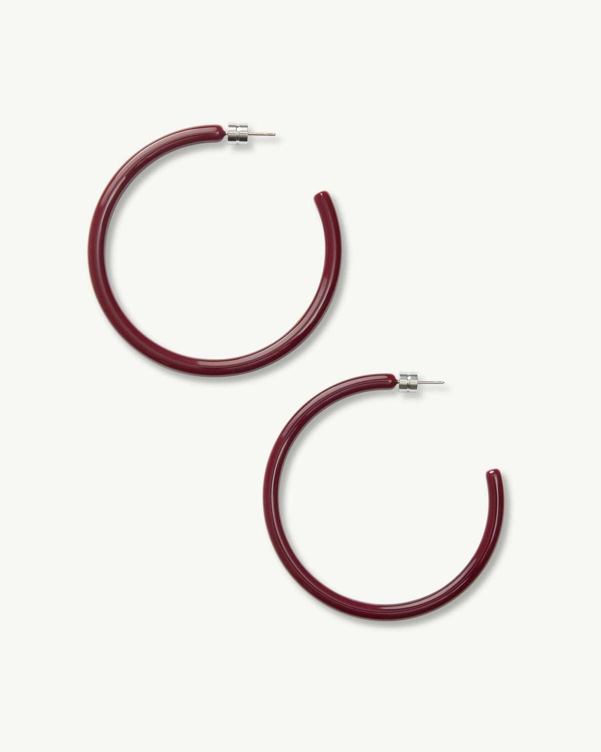 Large Hoops in Oxblood
