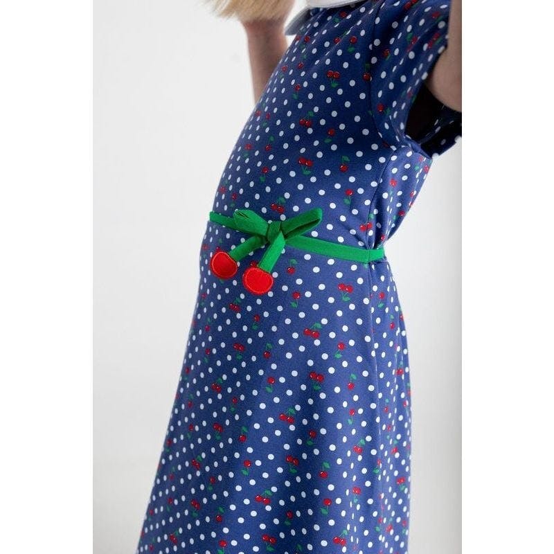 Polka Dot Cherry Printed Knit Dress