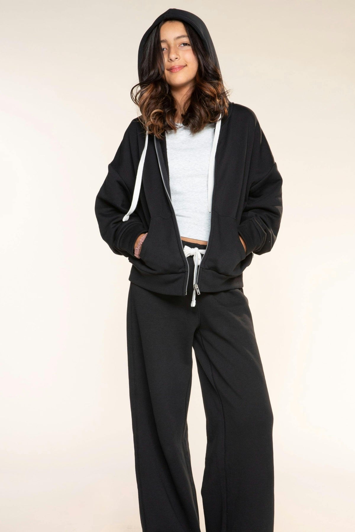 Butter French Terry Drop Shoulder Zip Hoodie