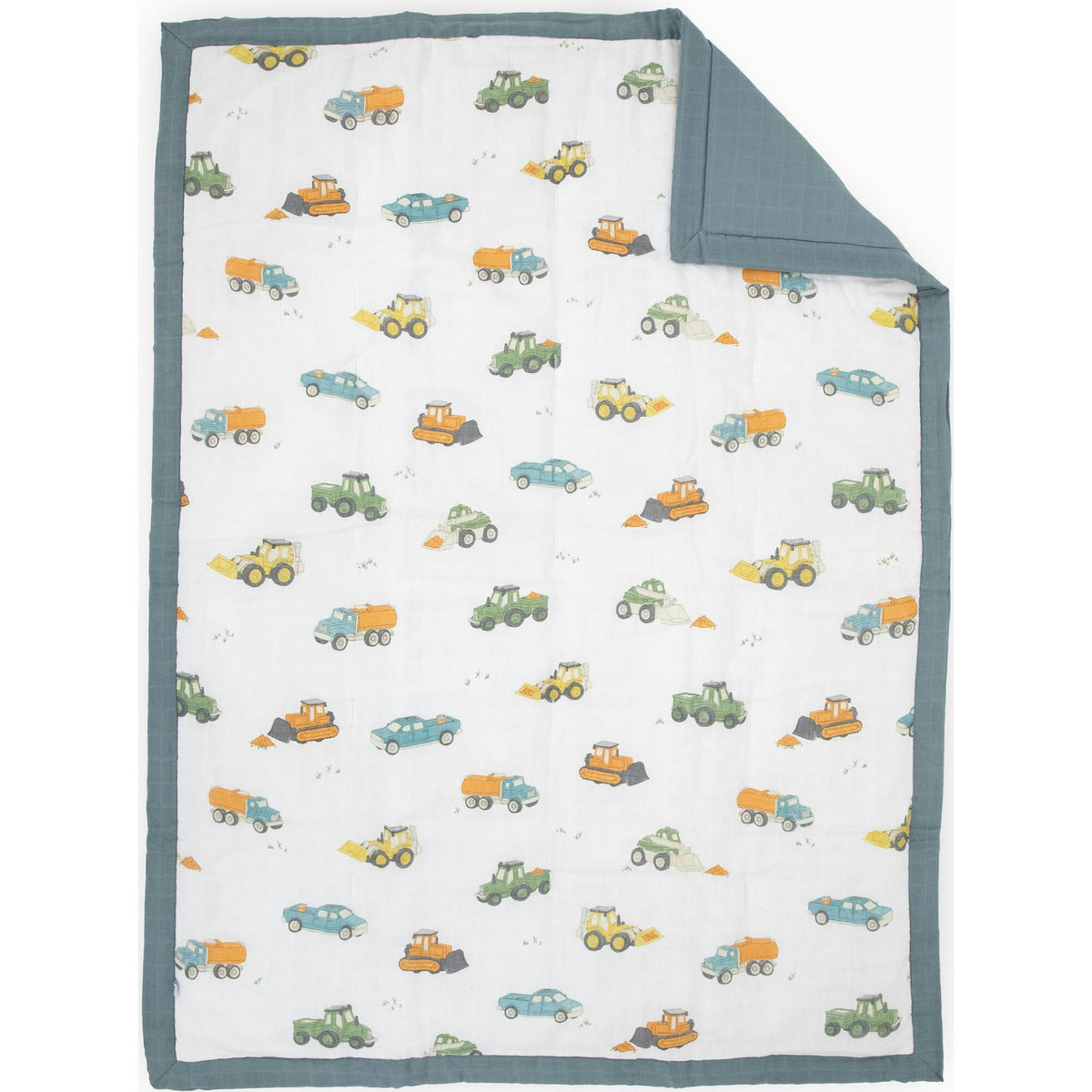 Cotton Muslin Toddler Bedding 3 Piece Set - Work Trucks