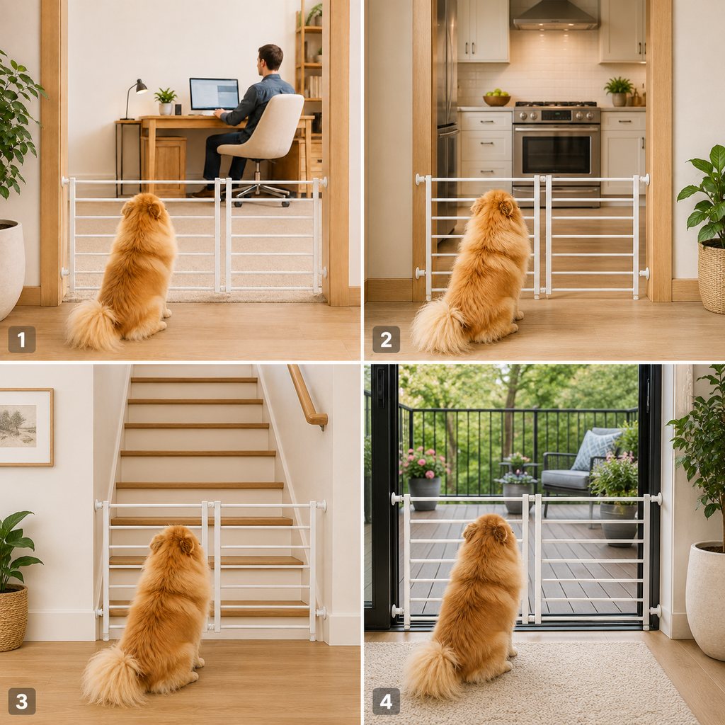 No-Drill Expandable Pet Gate for Doorways - Adjustable Indoor Barrier for Small Dogs