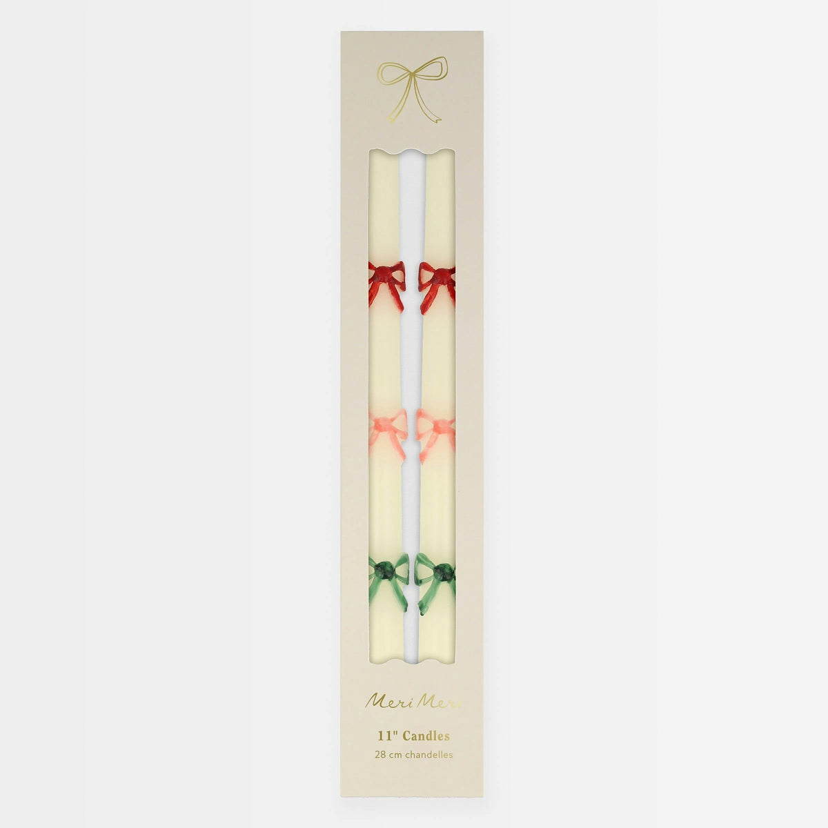 Multi Color Bow Taper Candles