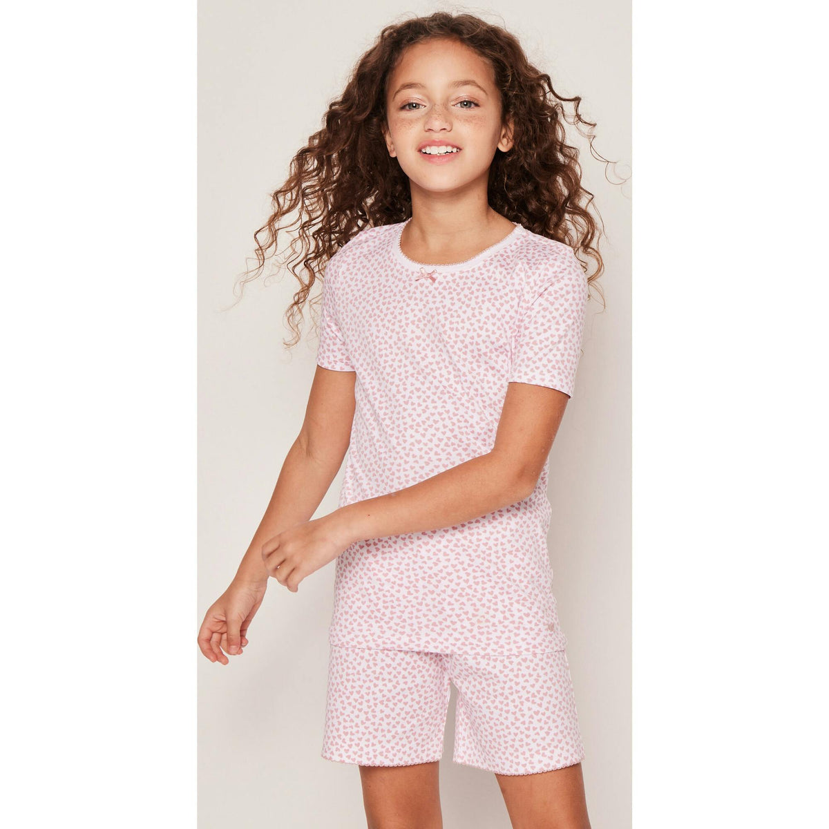 Kid's Pima Snug Fit Pajama Short Set in Sweethearts
