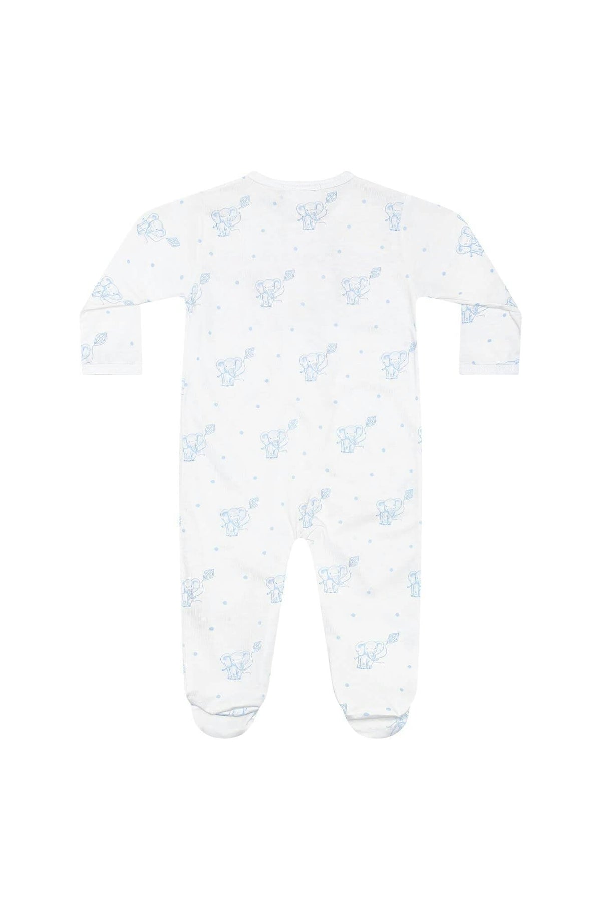 Blue Elephant Zipper Footie