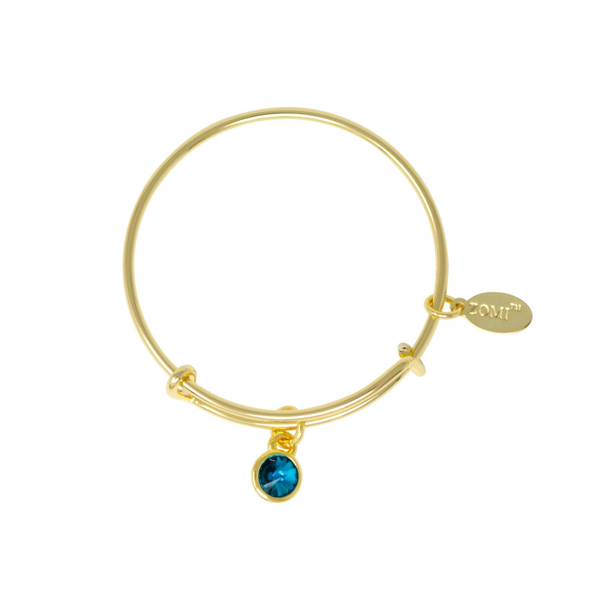 December Birthstone Bangle Bracelet