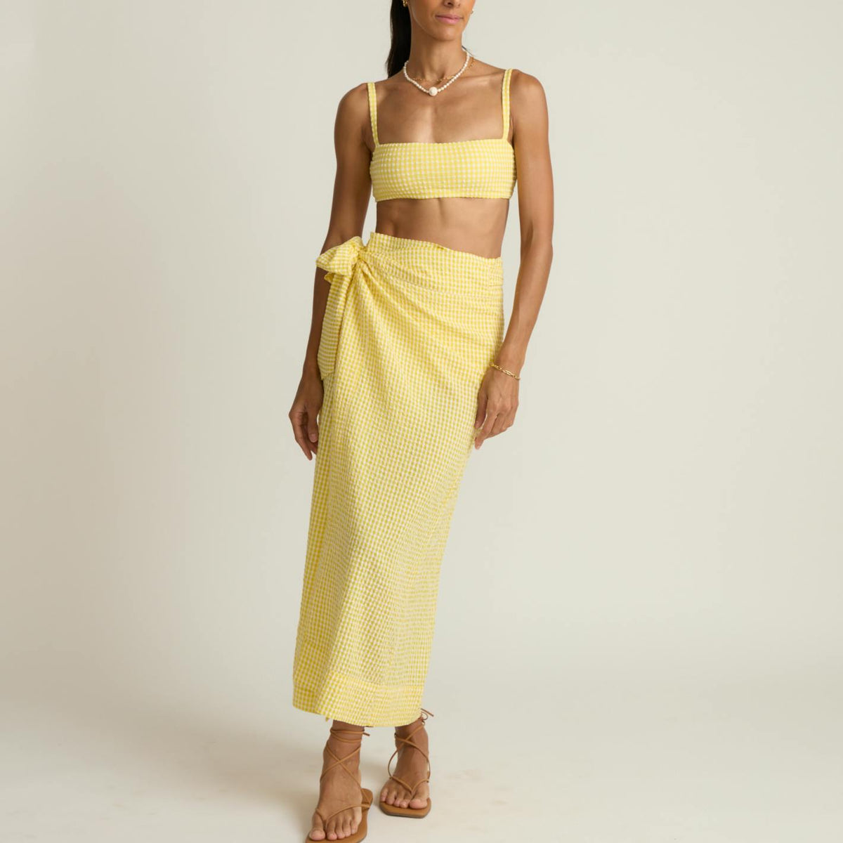 women's soleil gingham pareo