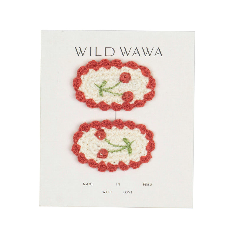 Crochet Clip Set in Red Cherry