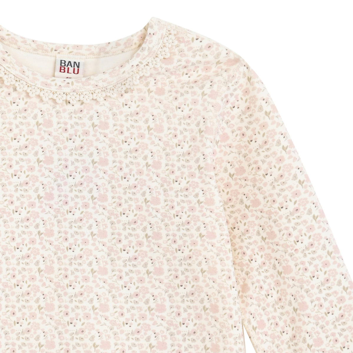 Cream Floral Cotton Pajama Set