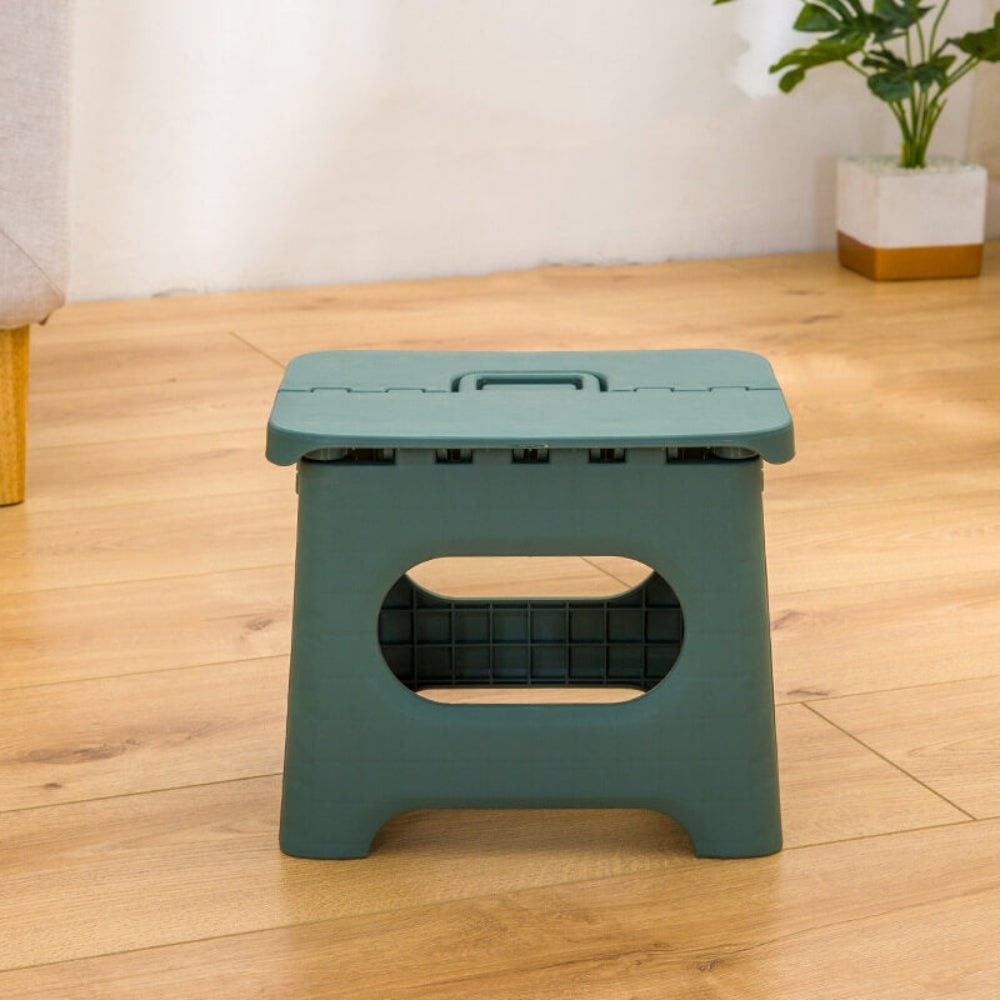 Folding Step Stool with Built-In Handle Lightweight Portable Plastic Design
