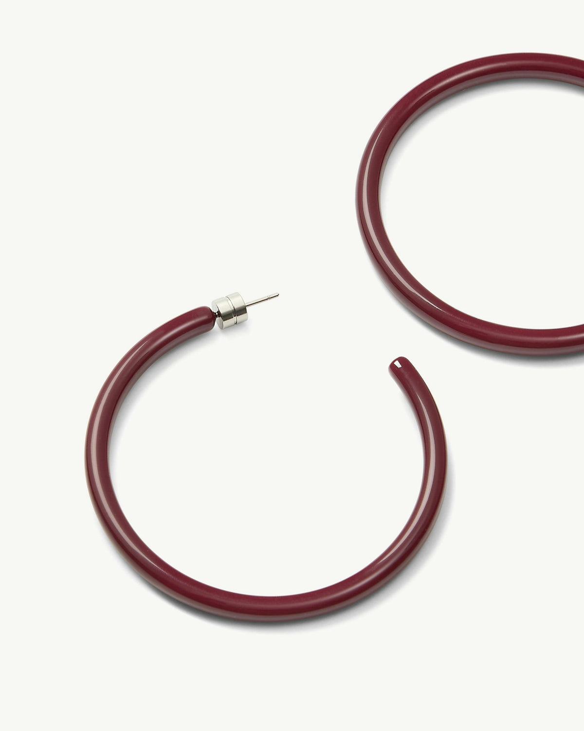 Large Hoops in Oxblood