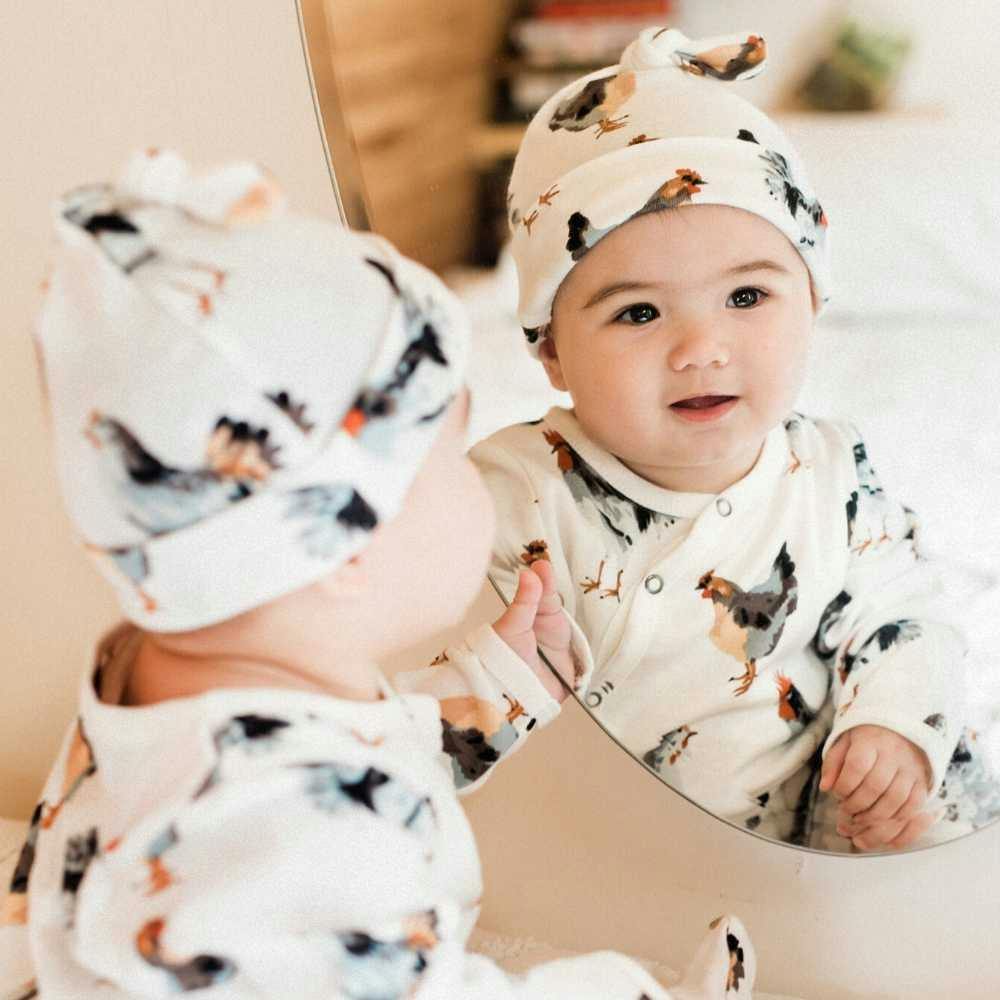 Peaches Organic Cotton Knotted Beanie Hat