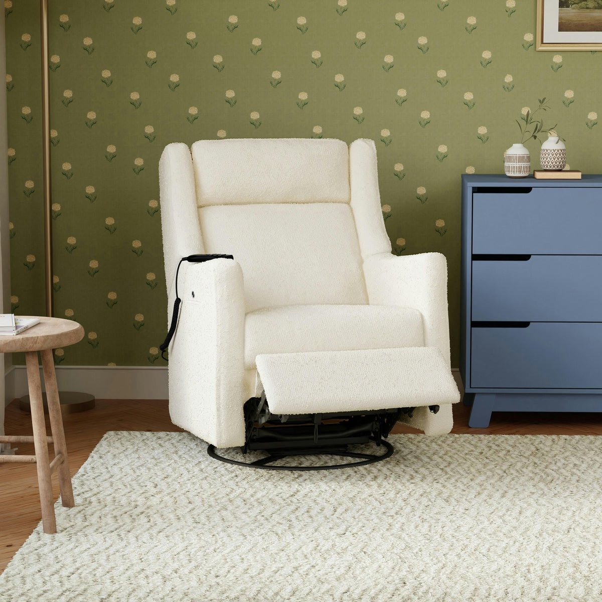 Babyletto Kiwi Deluxe Power Recliner and Swivel Glider with Heat and Massage