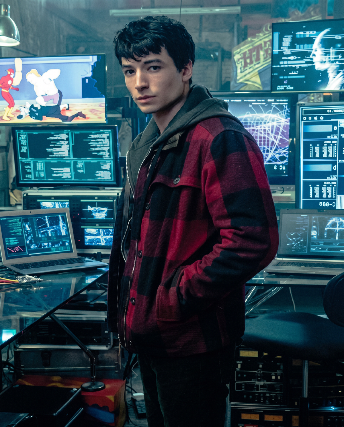 Justice League Barry Allen The Flash Plaid Jacket Casual Coat Cosplay Costume
