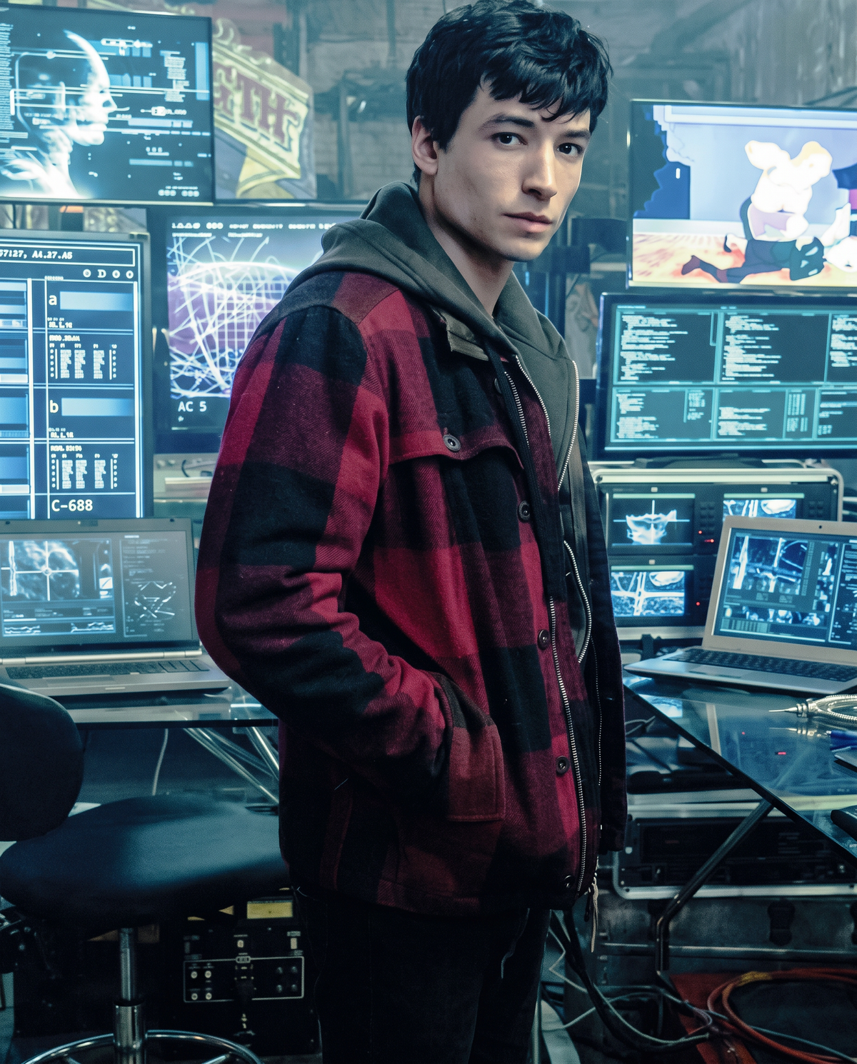 Justice League Barry Allen The Flash Plaid Jacket Casual Coat Cosplay Costume