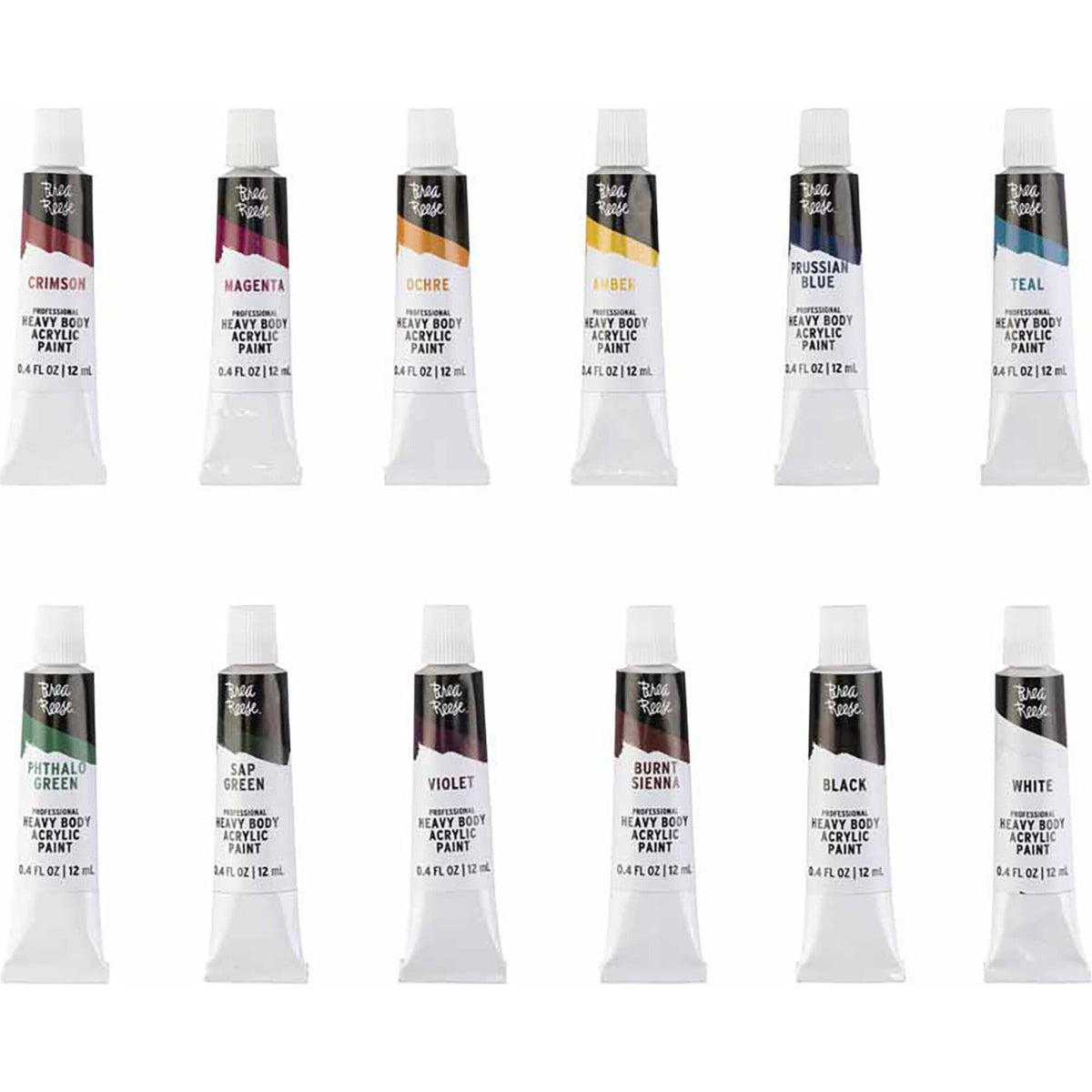 Professional Heavy Body Acrylics: Jewel Tone Colors - 12ct