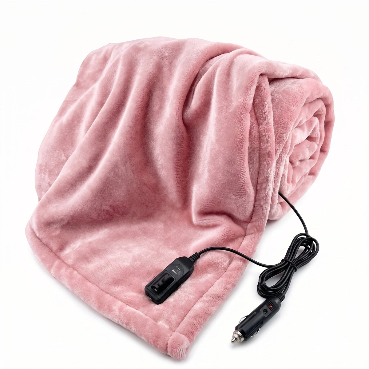 Flannel 12V Heated Car Blanket 9 Heat Levels Timer Travel Throw