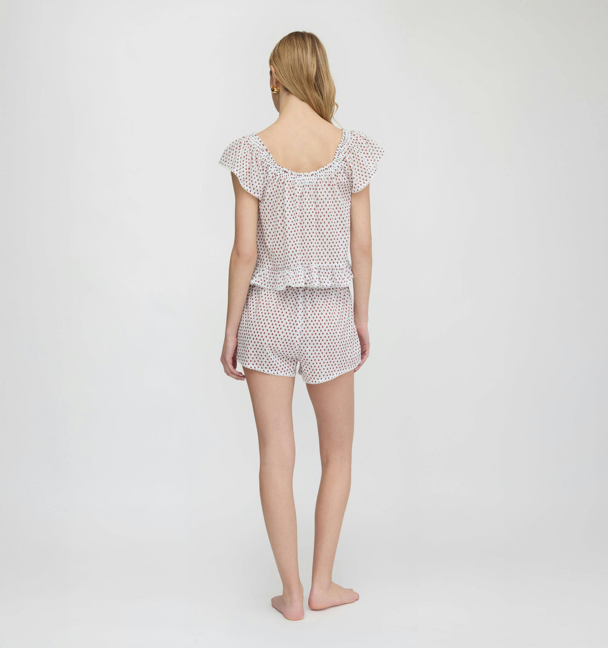The Josie Pajama Set - White Poppy Half Drop