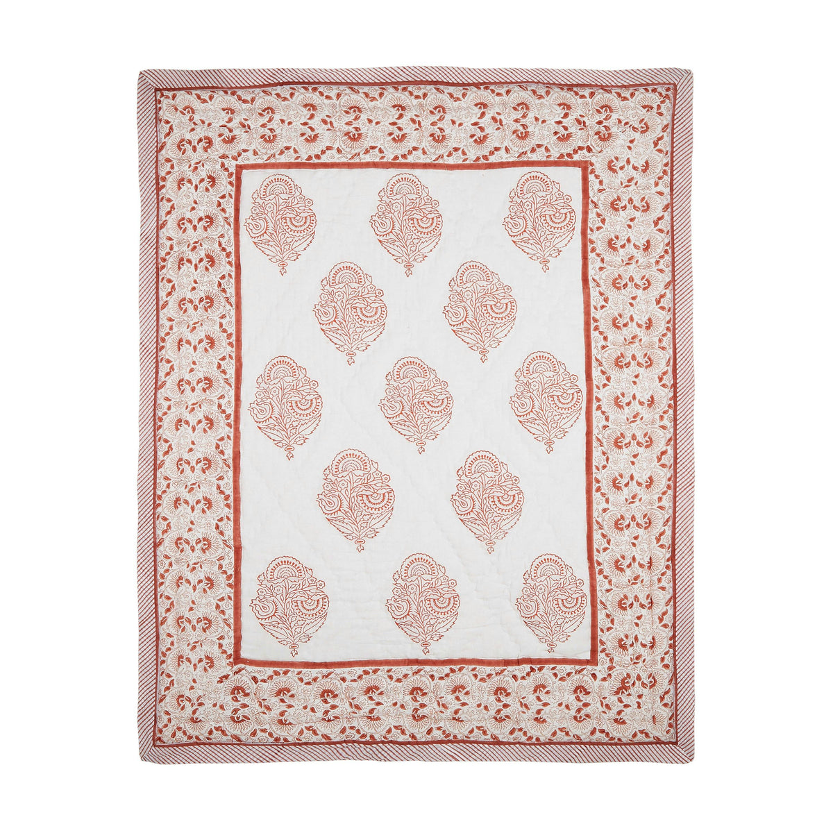 Block-Printed Cotton Crib Quilt
