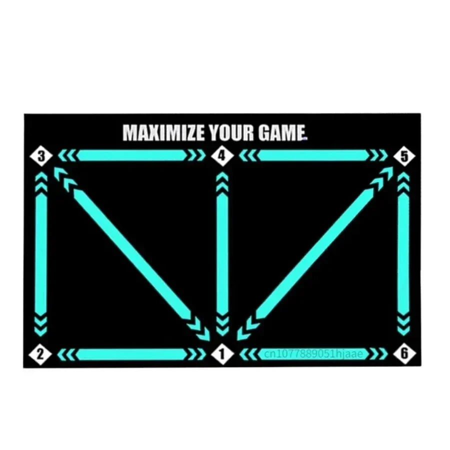 Gym Floor Mat for Soccer Training with Numbered Footwork Guides and Non-Slip Backing
