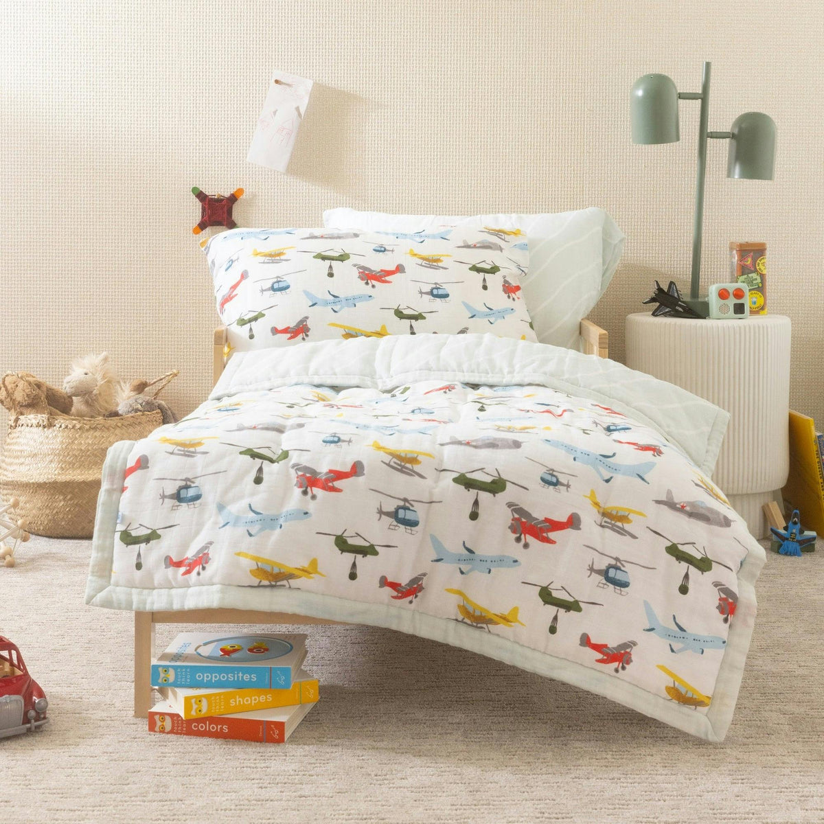 Cotton Muslin Toddler Comforter - Air Show