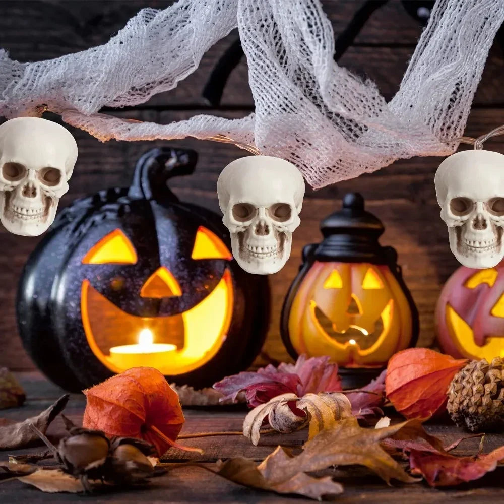 10-Piece Mini Skeleton Skull Decoration Set