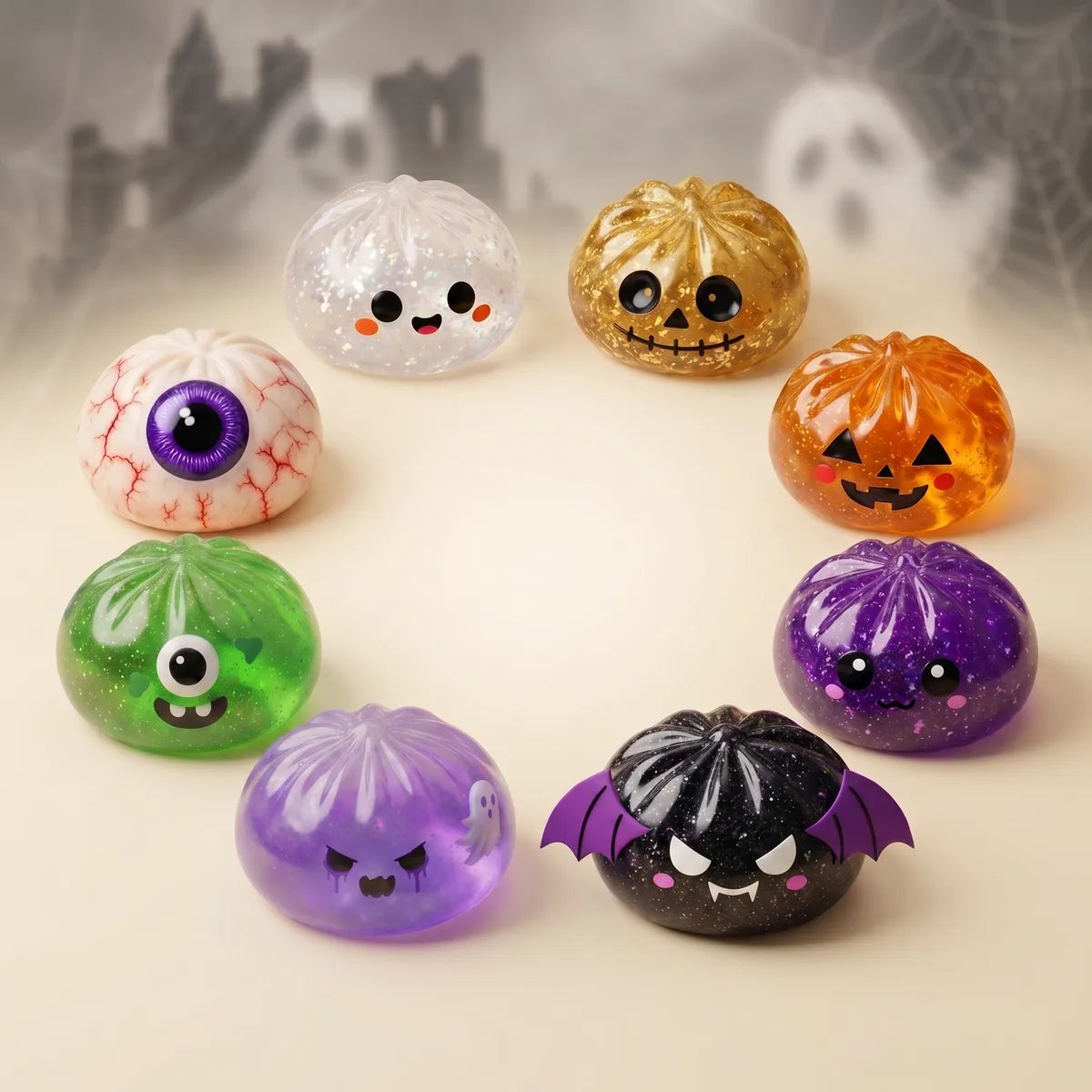 XXL Halloween Dumpling Squishy Set 8 Pieces