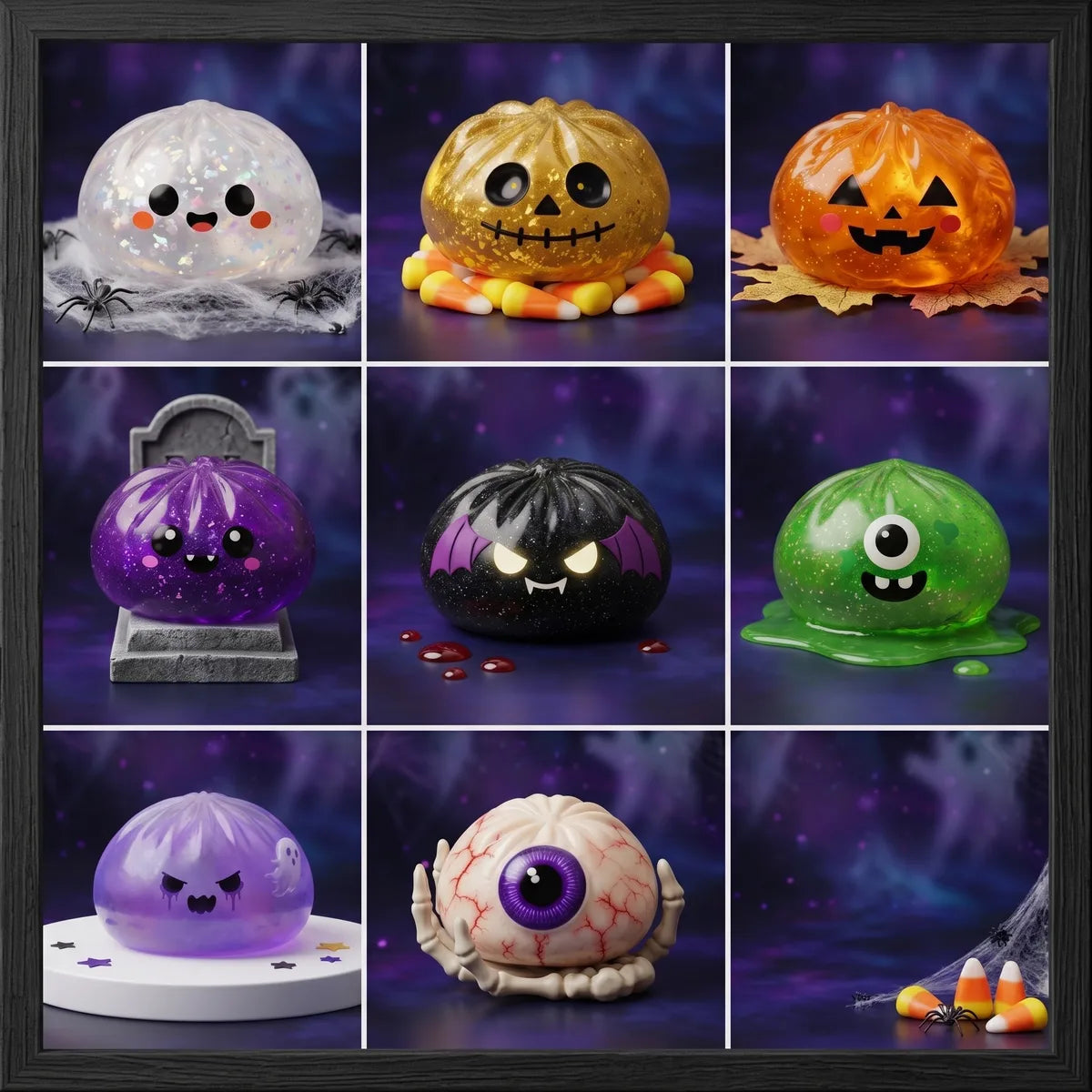 XXL Halloween Dumpling Squishy Set 8 Pieces