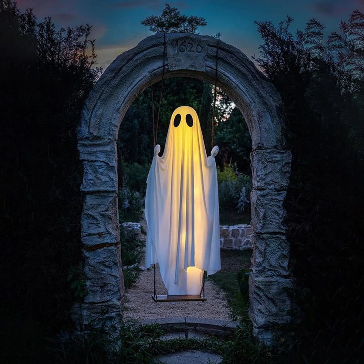 Halloween Ghost Decoration Swinging LED Battery Operated Remote Controlled Outdoor Decor