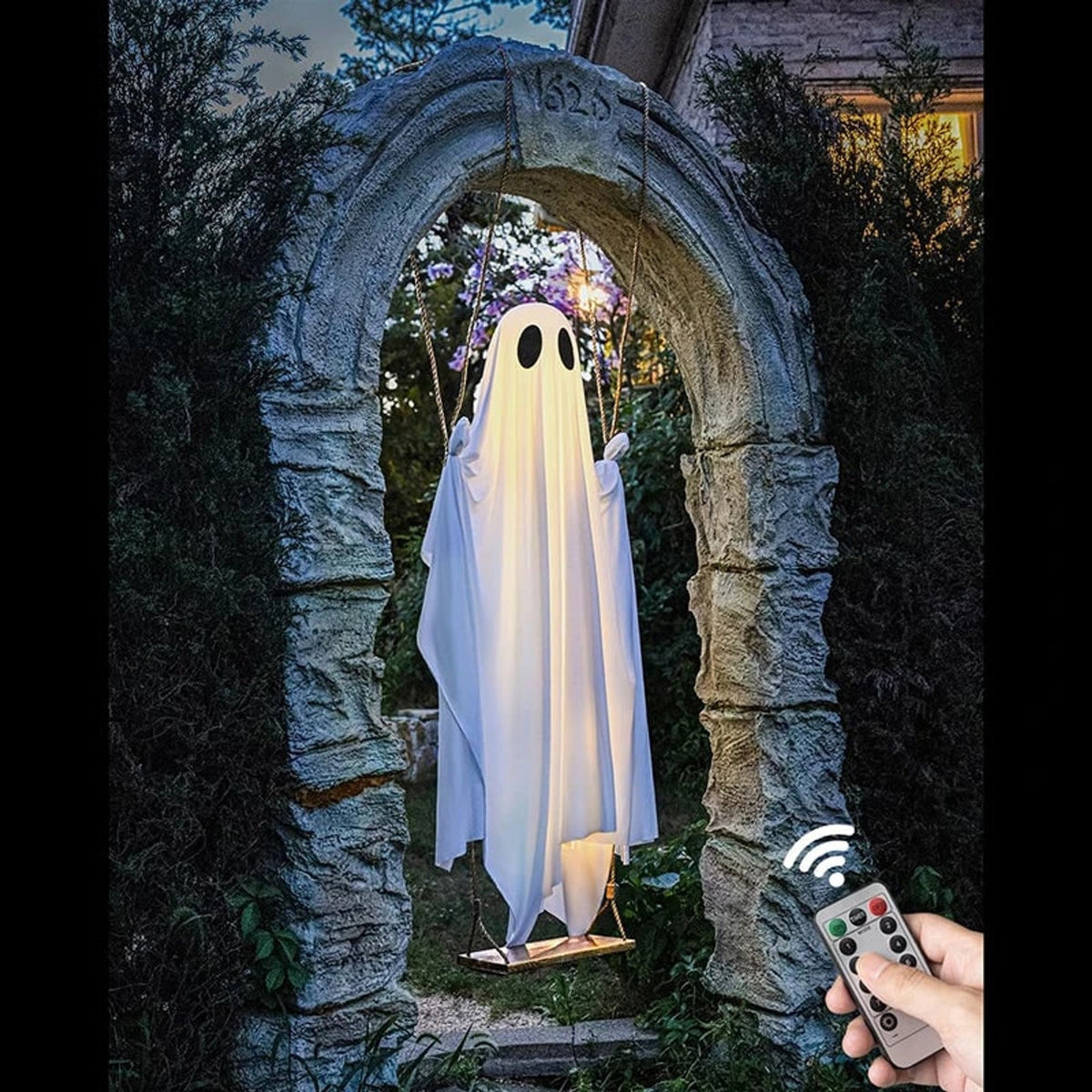 Hanging Halloween Ghost Decoration With LED Light