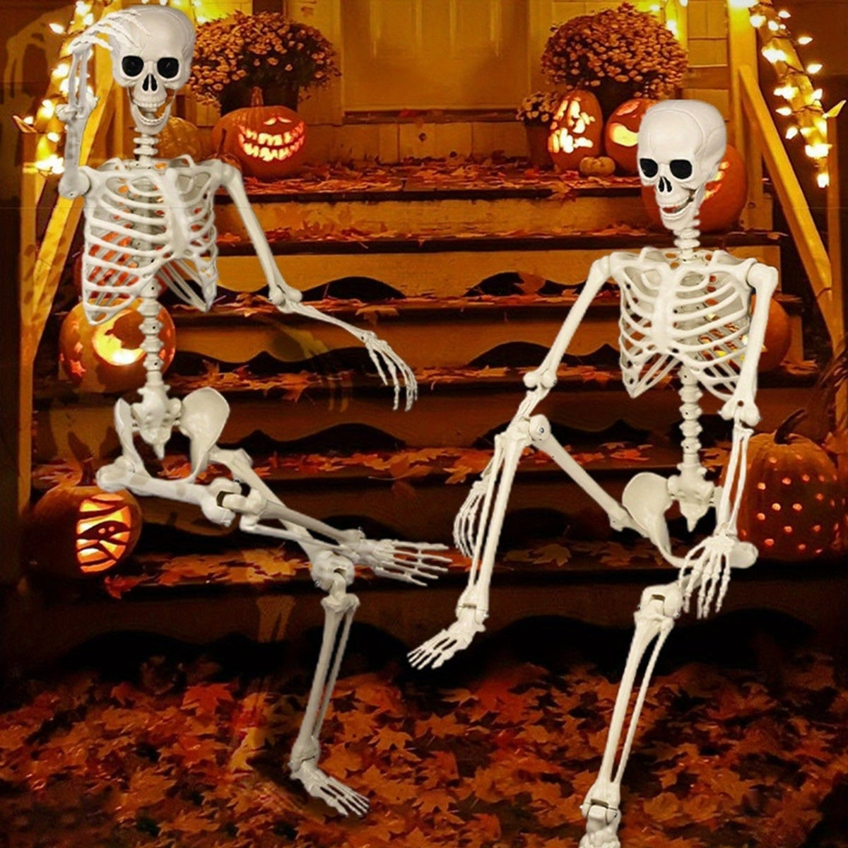 Halloween Skeleton Decor Posable Joint Figure For Indoor And Outdoor Decoration