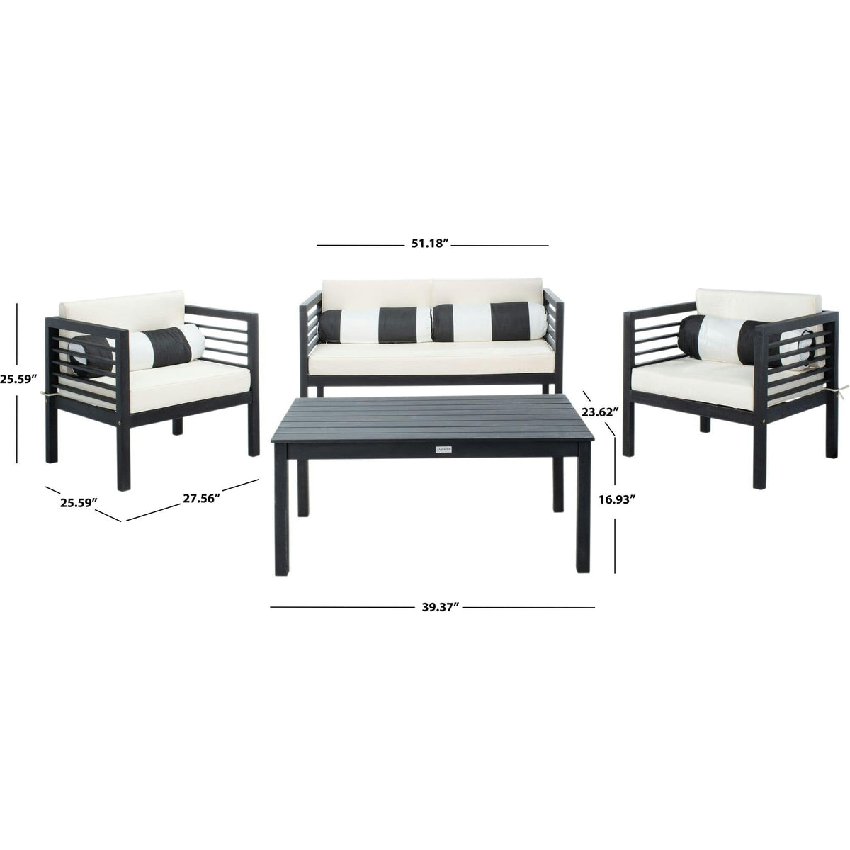 Alda Eucalyptus 4-Piece Outdoor Set