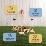 Wooden Kids Golf Set for Indoor Outdoor Play