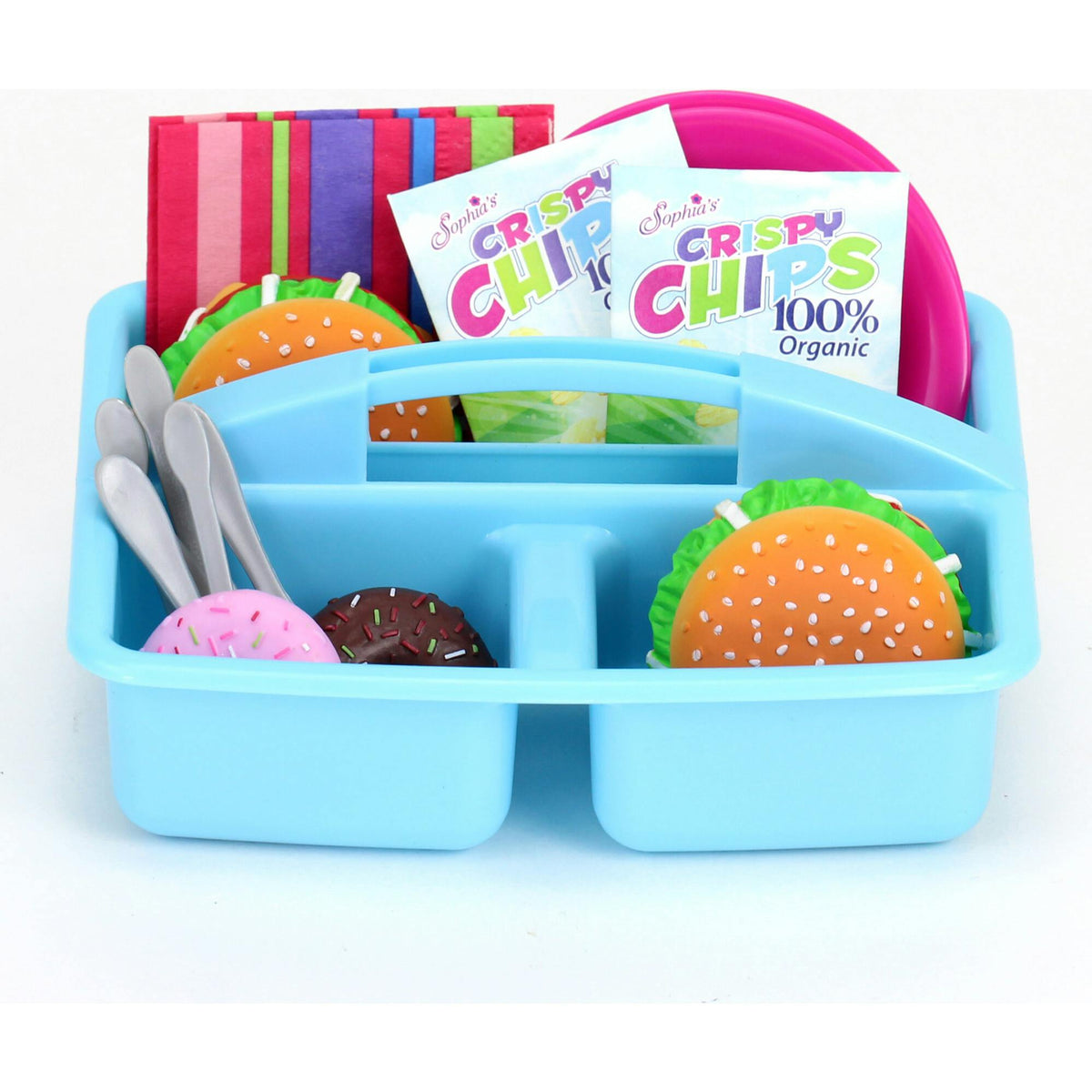 Sophia's 17-Piece Picnic Caddy & Food Set for 18" Dolls, Multi