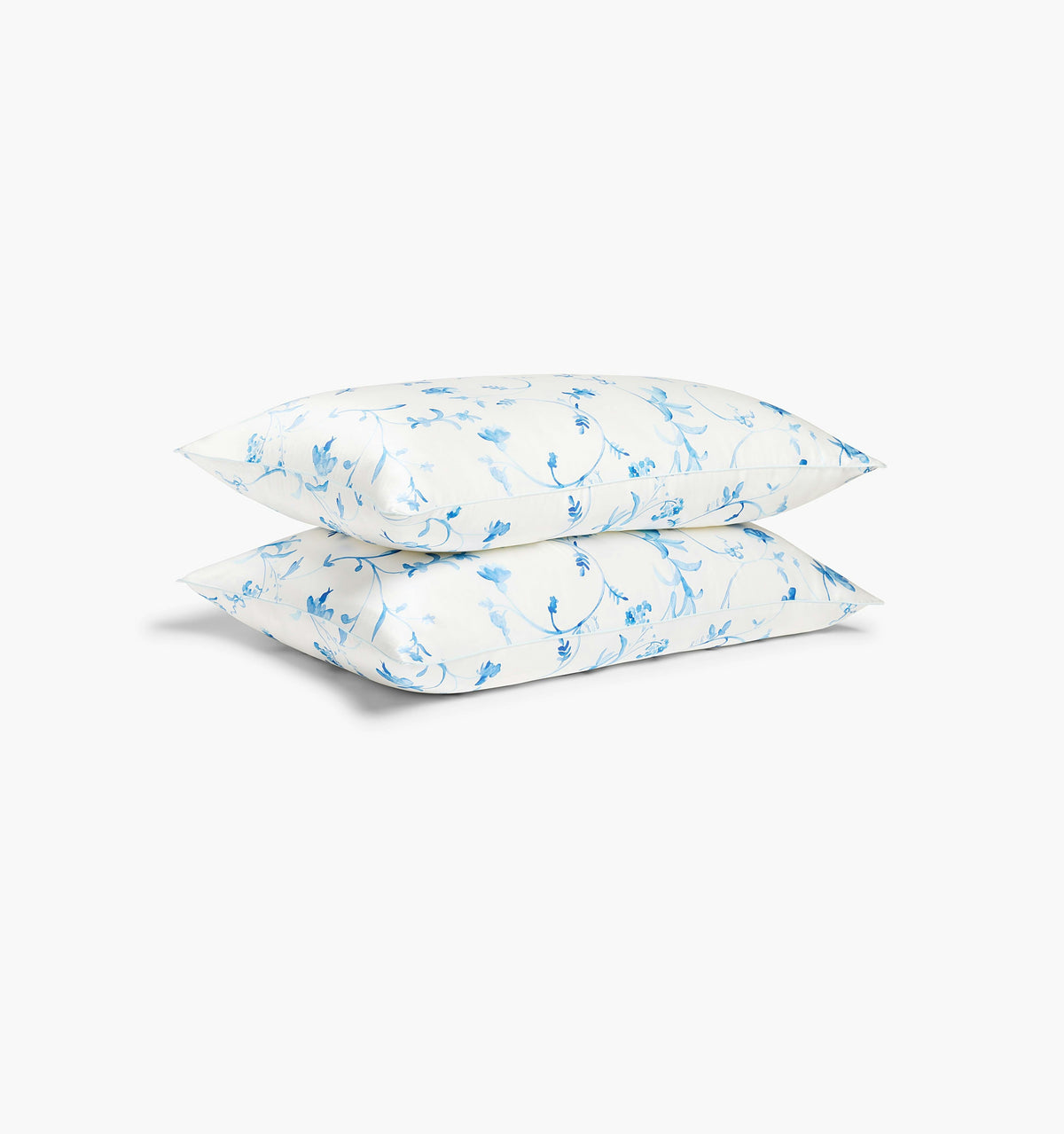 The Sisi Silk Pillowcase - Blue Botanical