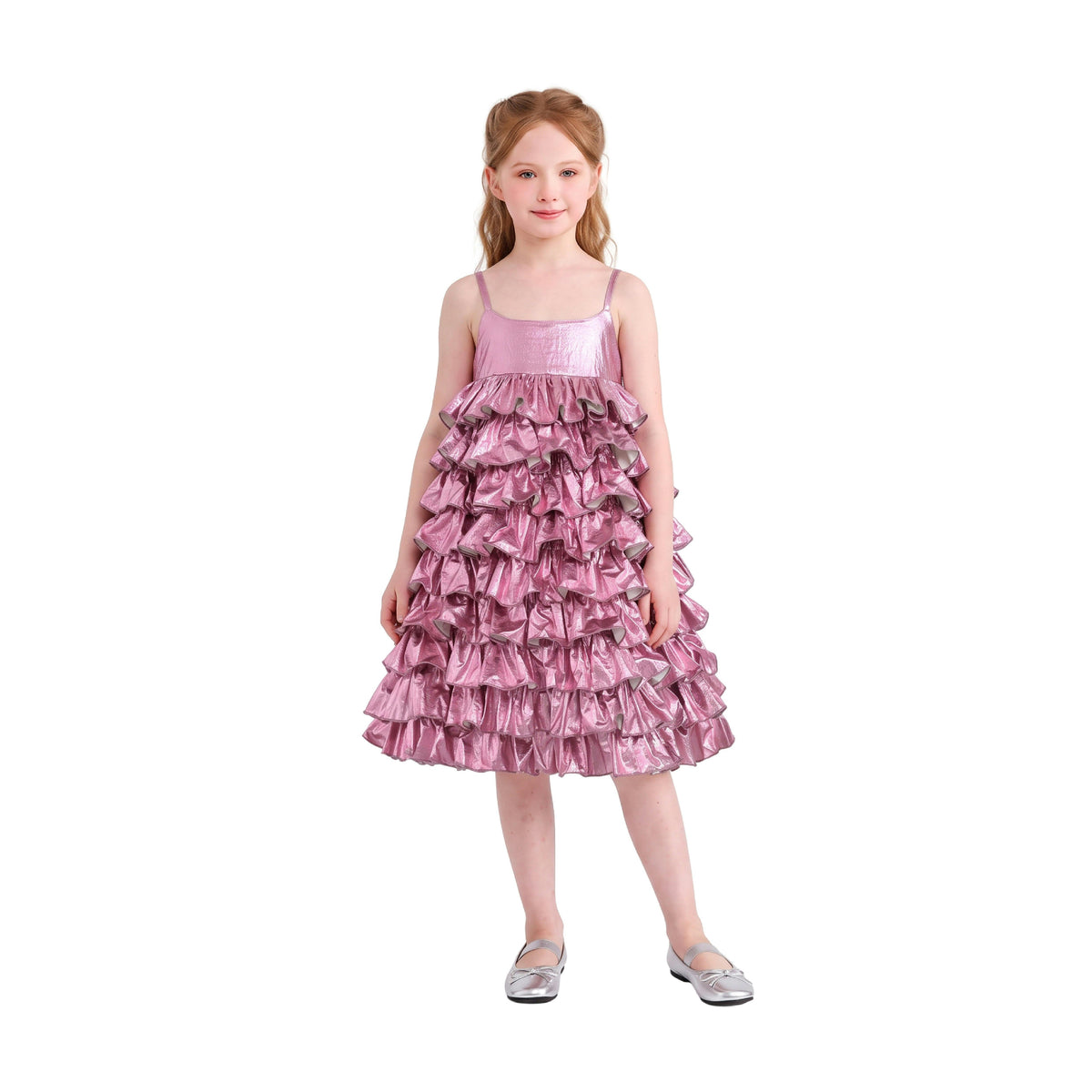 Pink Valeriane Tiered Ruffle Dress