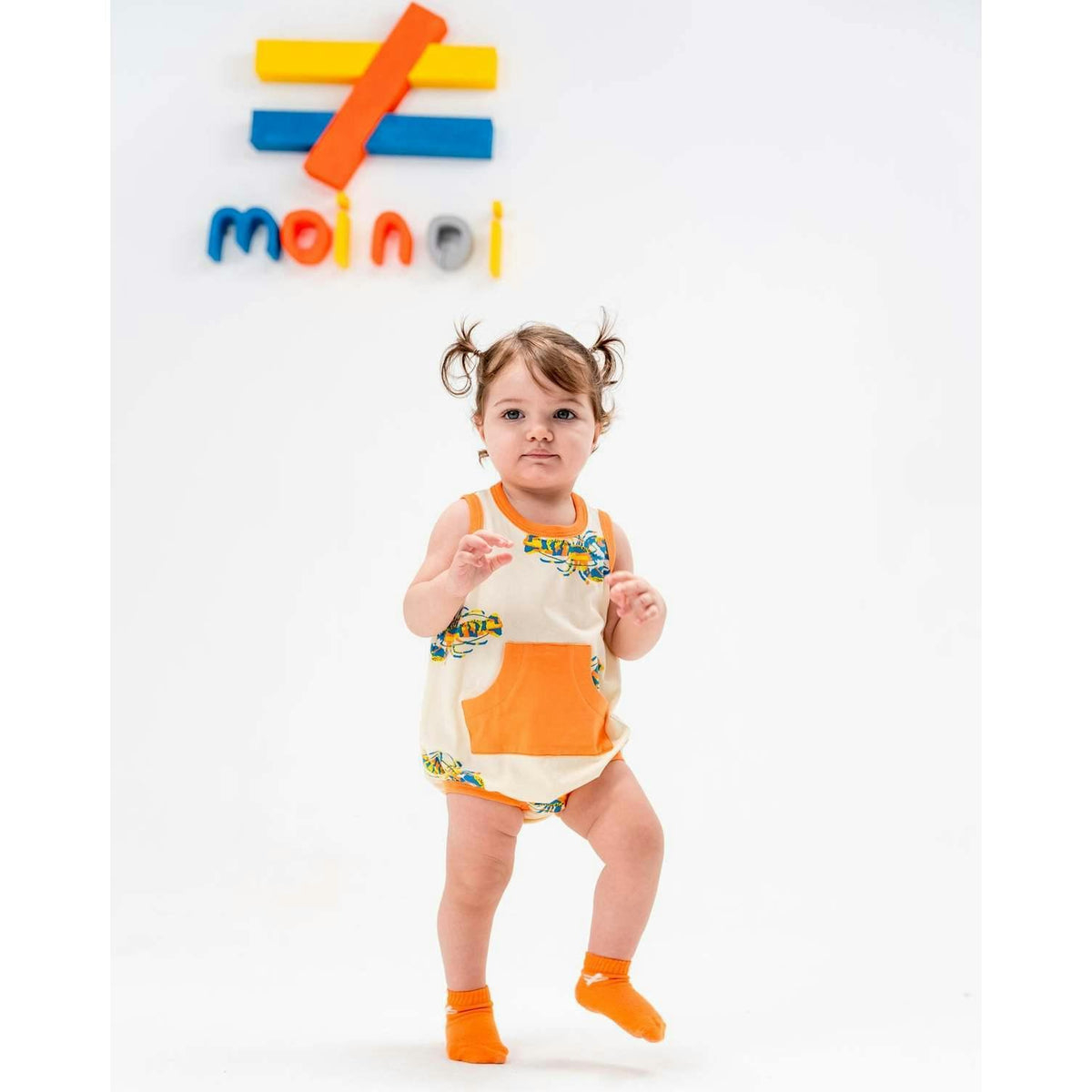 Sand Castle Print Sleeveless Babysuit
