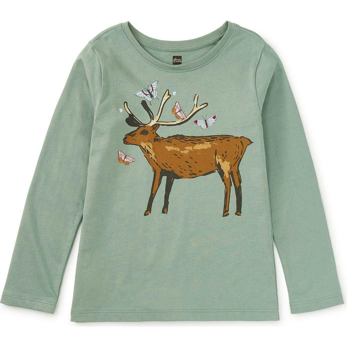 & Butterflies Graphic Tee, Green