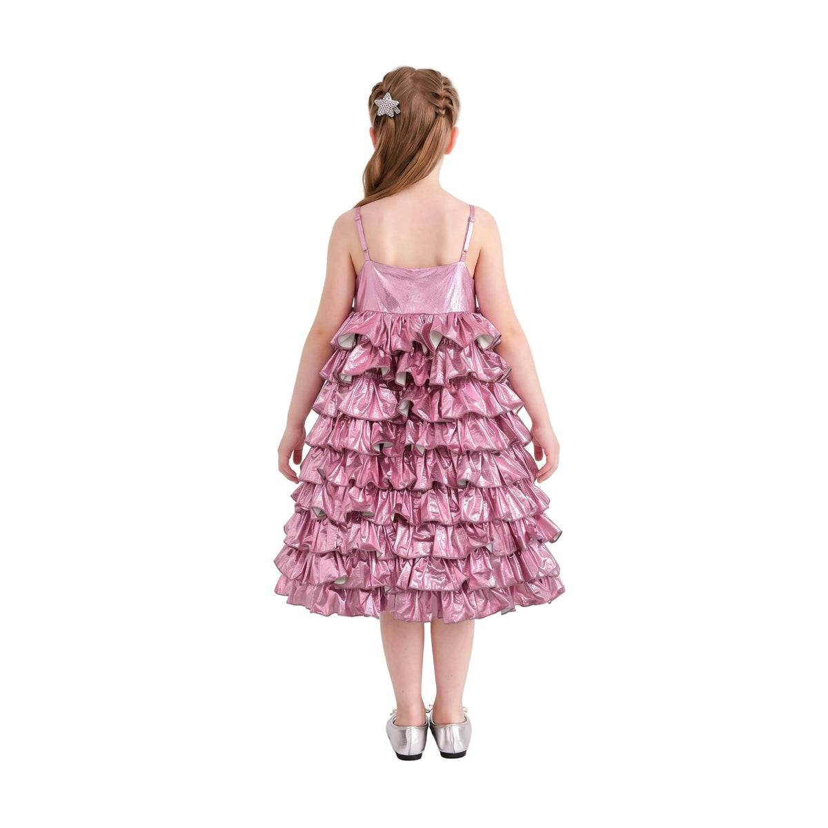 Pink Valeriane Tiered Ruffle Dress