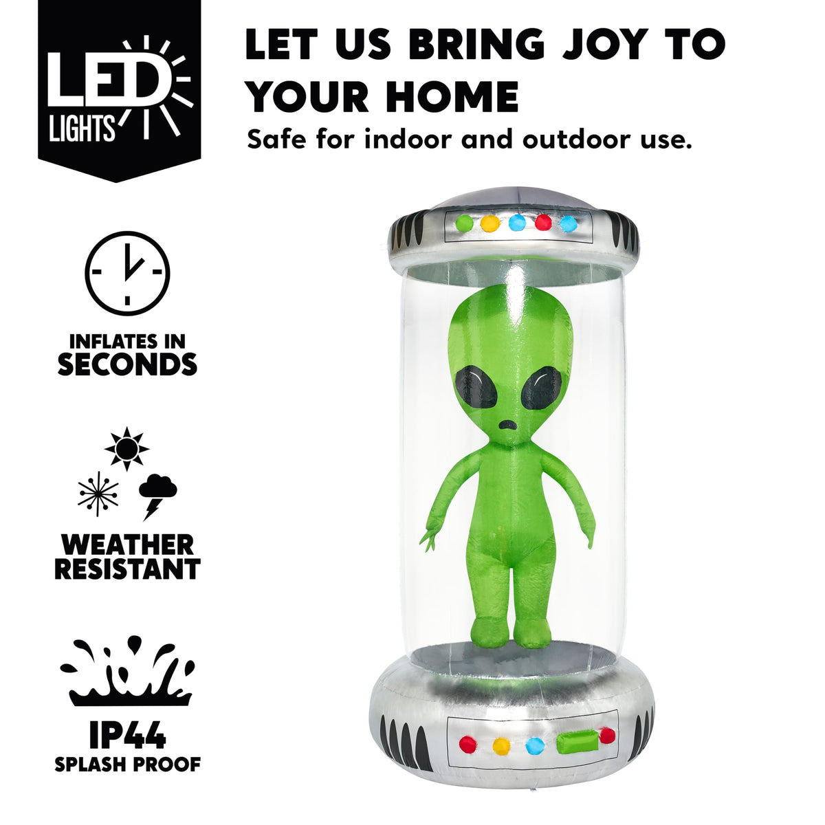 Joiedomi 7 FT Animated Alien Inflatable with Test Tube - LED Outdoor Decor