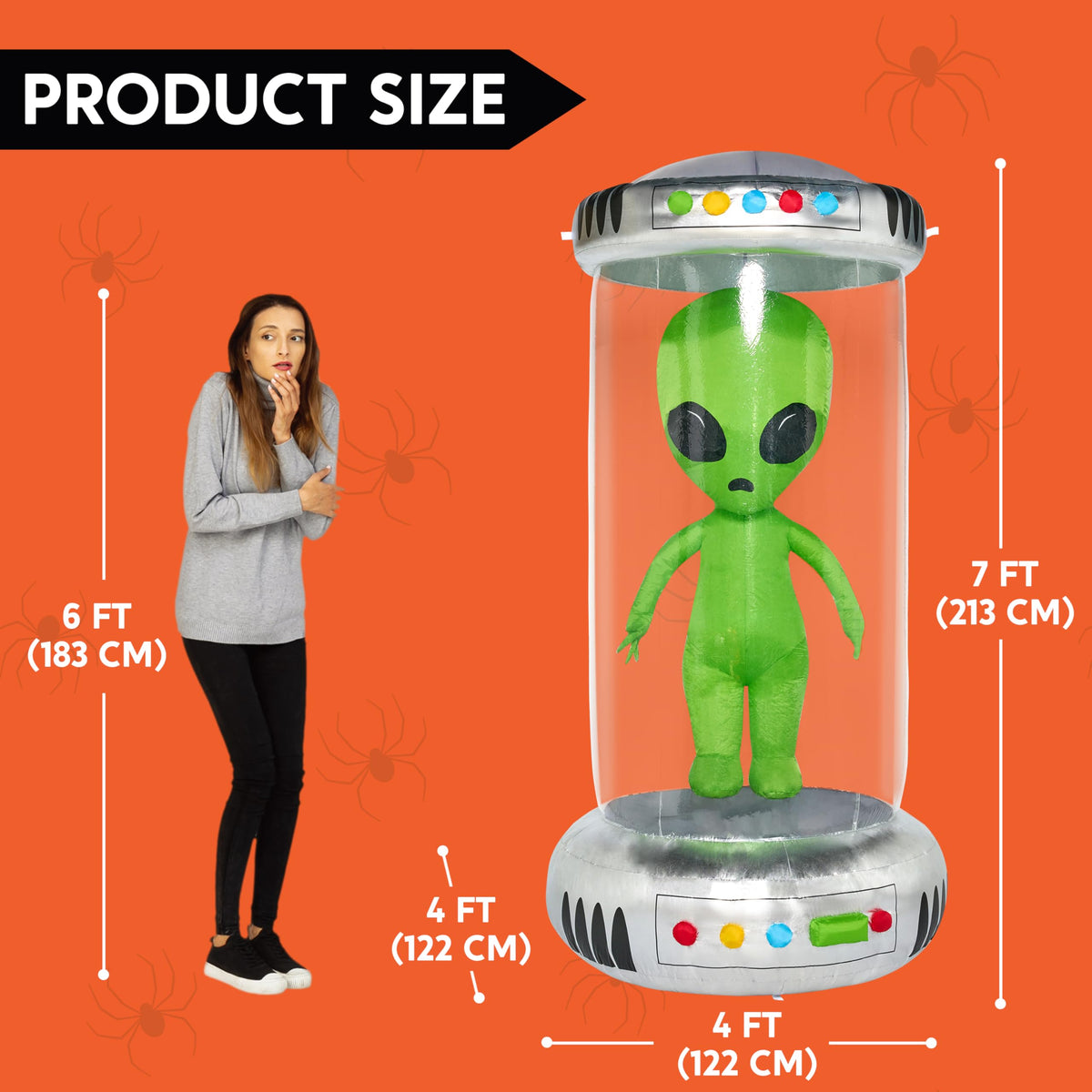 Joiedomi 7 FT Animated Alien Inflatable with Test Tube - LED Outdoor Decor