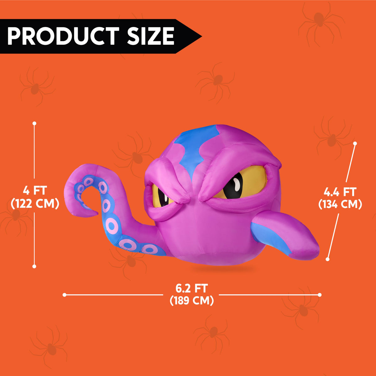 Joiedomi 4 FT Inflatable Purple Octopus Window Decor - LED Halloween Prop