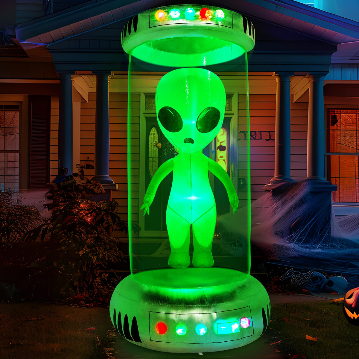 Joiedomi 7 FT Animated Alien Inflatable with Test Tube - LED Outdoor Decor
