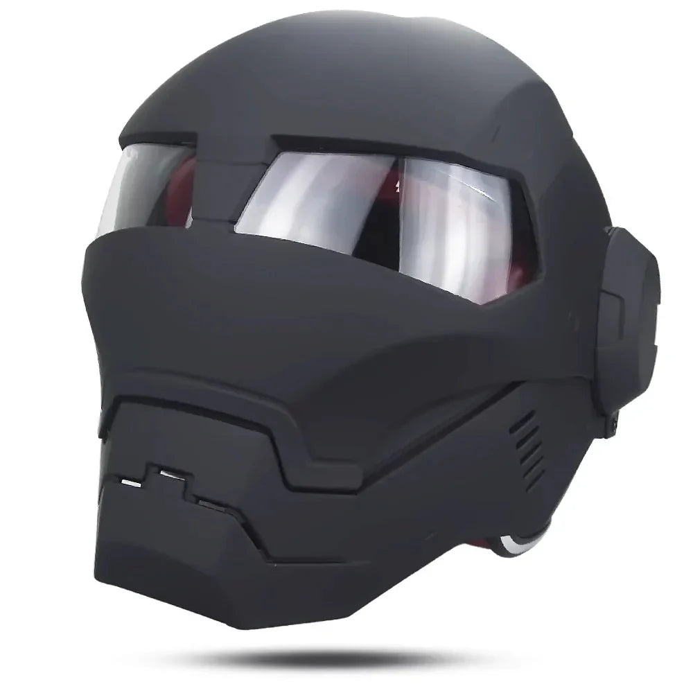 Retro Full-Face Motorcycle Helmet - Bubble Visor Vintage Cafe Racer Style